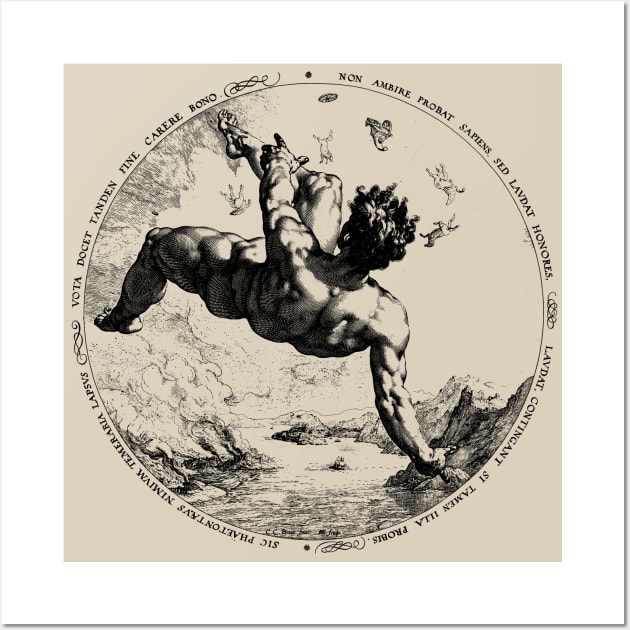 Phaeton - Hendrick Goltzius, Icarus, Greek Mythology, Aesthetic, Goth Wall Art by SpaceDogLaika